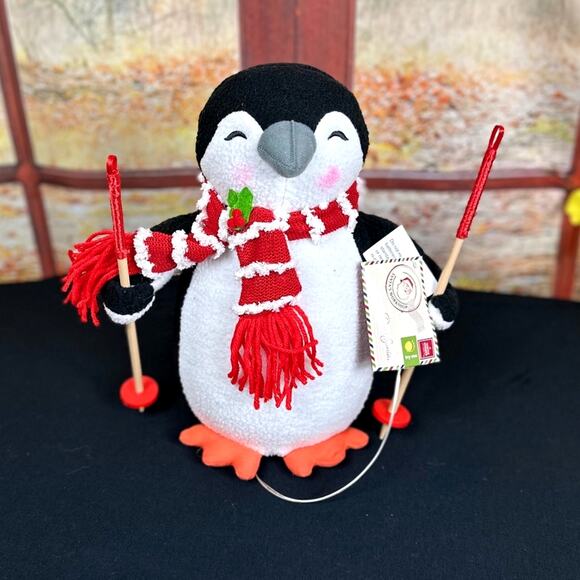 Santa's Workshop 11" Skiing Penguin Light-Up Plush Holiday Decor - Picture 3 of 8